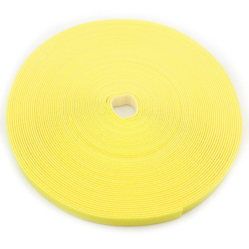 Saisn Reusable Fastening Tape Cable Ties 3/4 Inch Double Side Hook Roll (25 Yard, Yellow) - Image 1